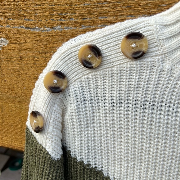 NWT-Sz S-FCT with love brand sweater. Multi-color with button detail - Picture 2 of 7